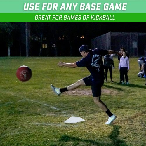  GoSports Baseball & Softball 5 Piece Base Set - Rubber Field Bases for Kids & Adults, White