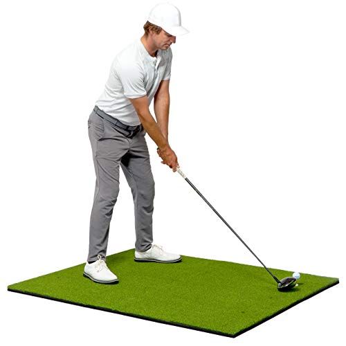  GoSports Golf Hitting Mats - Artificial Turf Mat for Indoor/Outdoor Practice, Choose Your Size - Includes 3 Rubber Tees