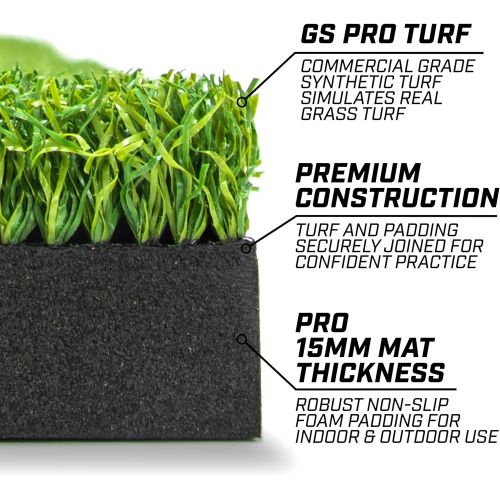  GoSports Golf Hitting Mats - Artificial Turf Mat for Indoor/Outdoor Practice, Choose Your Size - Includes 3 Rubber Tees