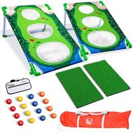 GoSports BattleChip Backyard Golf Cornhole Game - Fun New Golf Game for All Ages & Abilities