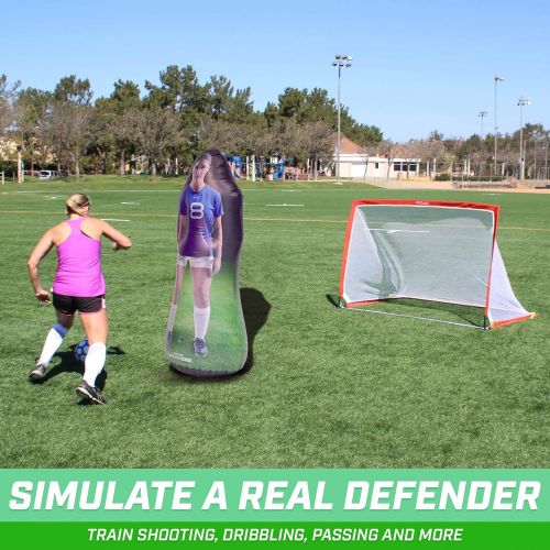  GoSports Inflataman Soccer Defender Training Aid - Weighted Defensive Dummy for Free Kicks, Dribbling and Passing Drills