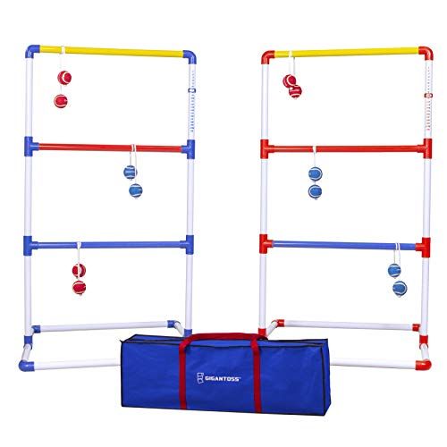  GoSports Premium Ladder Toss Outdoor Game Set with 6 Bolo Balls, Travel Carrying Case and Score Trackers - Choose Between Standard and Giant Size Sets