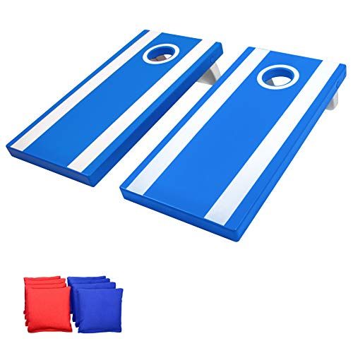  GoSports 4x2 All Weather Outdoor Cornhole Game Set ? Heavy Duty Plastic Weatherproof Boards Includes 8 Bean Bags & Game Rules