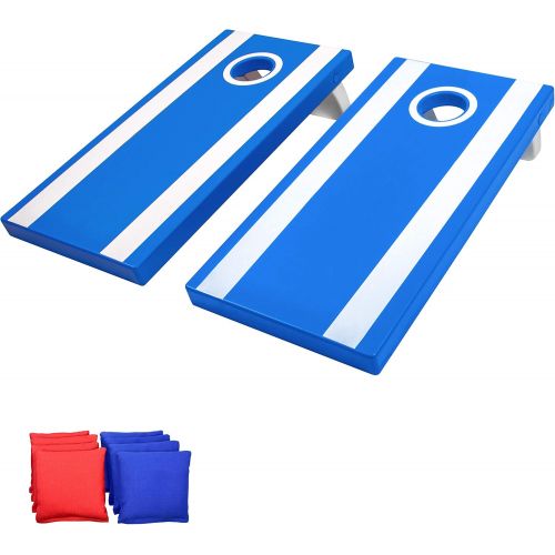  GoSports 4x2 All Weather Outdoor Cornhole Game Set ? Heavy Duty Plastic Weatherproof Boards Includes 8 Bean Bags & Game Rules