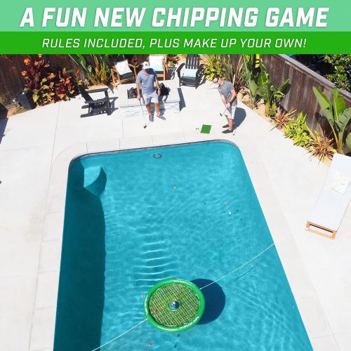  GoSports Splash Chip Floating Golf Game - Includes Chipping Target, 16 Foam Golf Balls, 1 Chipping Mat and Tethering Ropes