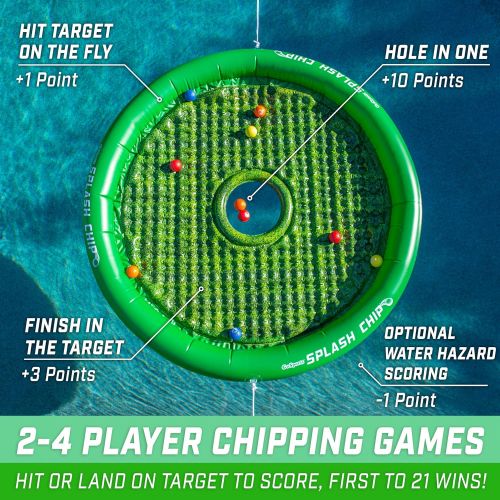  GoSports Splash Chip Floating Golf Game - Includes Chipping Target, 16 Foam Golf Balls, 1 Chipping Mat and Tethering Ropes
