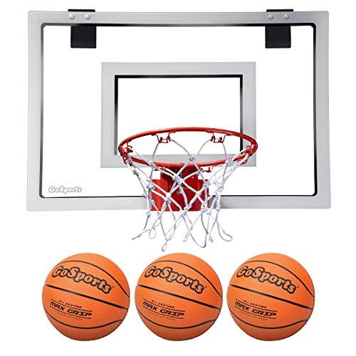  GoSports Basketball Door Hoop with 3 Premium Basketballs & Pump