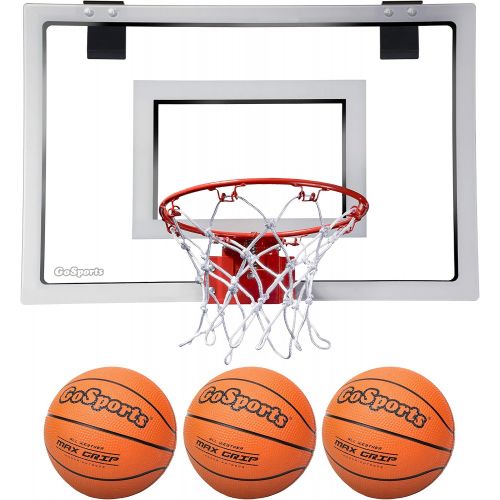  GoSports Basketball Door Hoop with 3 Premium Basketballs & Pump