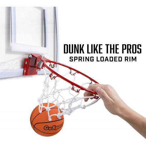  GoSports Basketball Door Hoop with 3 Premium Basketballs & Pump