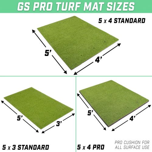  GoSports Golf Hitting Mats - Artificial Turf Mat for Indoor/Outdoor Practice, Choose Your Size - Includes 3 Rubber Tees