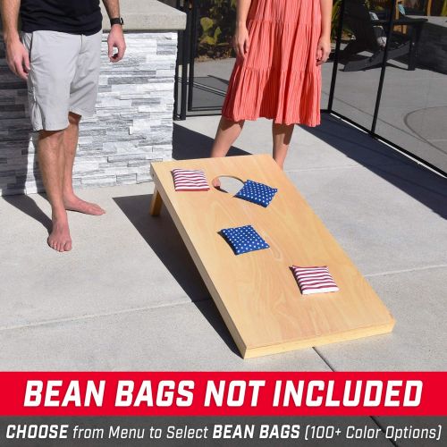  GoSports 4x2 Regulation Size Wooden Cornhole Boards Set - Includes Carrying Case and Over 100 Optional Bean Bag Colors