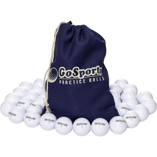  GoSports All Purpose Golf Balls for Play or Practice - 32 Pack with Tote Bag, White