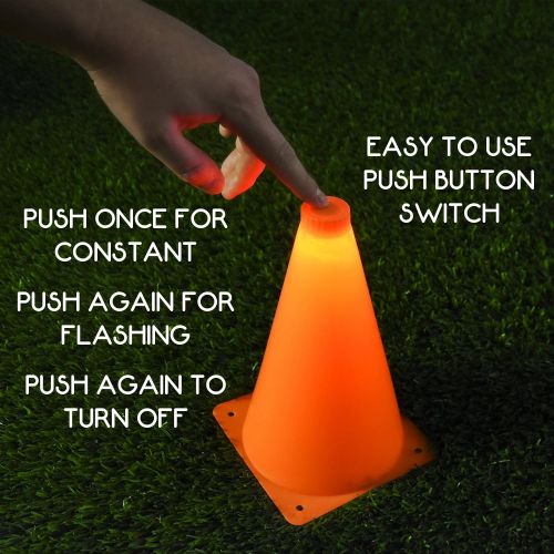  GoSports LED Light Up Sports Cones (6 Pack), 9