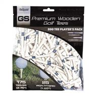 GoSports 2.75 Premium Wooden Golf Tees - 200 Tee Players Pack with Driver and Iron/Hybrid Tees, Choose Your Tee Color