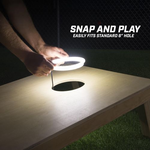  GoSports Cornhole Light Up LED Ring Kit 2pc Set - Compatible with All Cornhole Games (Red, White or Blue)