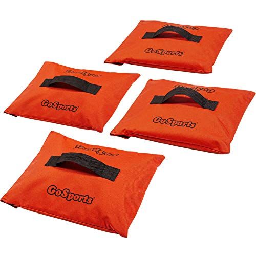  GoSports Sports Net Sand Bags Set of 4 - Weighted Anchors for Baseball Nets, Soccer Goals, Golf Nets, Football Nets, Hockey Nets and More, Orange