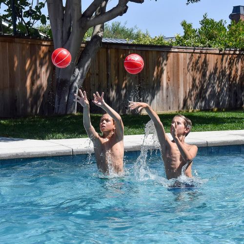  GoSports Swimming Pool Basketballs 3 Pack - Great for Floating Water Basketball Hoops, Choose Red or Blue Pool Basketballs