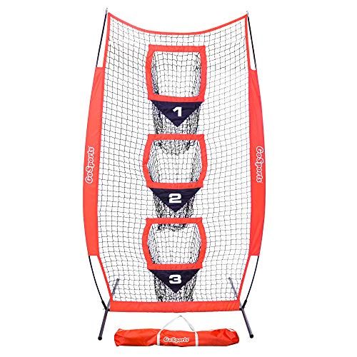  GoSports 8’ x 4’ Football Training Vertical Target Net, Improve QB Throwing Accuracy ? Includes Foldable Bow Frame and Portable Carry Case