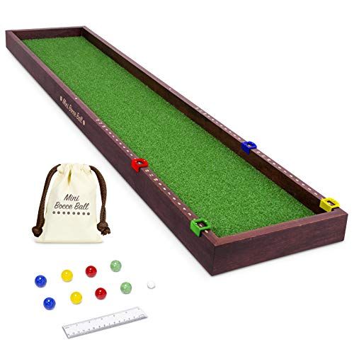  GoSports Mini Bocce Tabletop Game Set for Kids & Adults - Includes 8 Mini Bocce Balls, Pallino and Case