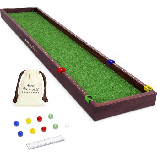  GoSports Mini Bocce Tabletop Game Set for Kids & Adults - Includes 8 Mini Bocce Balls, Pallino and Case