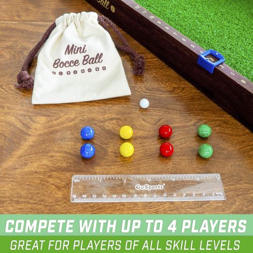  GoSports Mini Bocce Tabletop Game Set for Kids & Adults - Includes 8 Mini Bocce Balls, Pallino and Case
