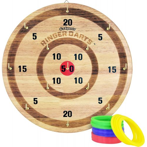  GoSports Ringer Darts Toss Game - Indoor Outdoor Hook Ring Toss Set for Kids & Adults, Natural