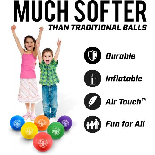  GoSports Inflatable Dodgeball - No Sting Balls - Includes Ball Pump & Mesh Bag