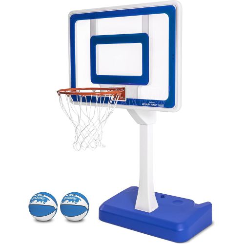  GoSports Splash Hoop Elite Pool Hoop Basketball Game with Adjustable Height, Regulation Steel Rim and 2 Pool Basketballs - Choose Between Water Weighted Base or Permanent Inground