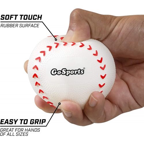  GoSports Rubber Baseball 12 Pack for Kids - Soft & Safe Inflatable Design with Pump - Great for Throwing, Catching and Batting Practice for Beginners, White