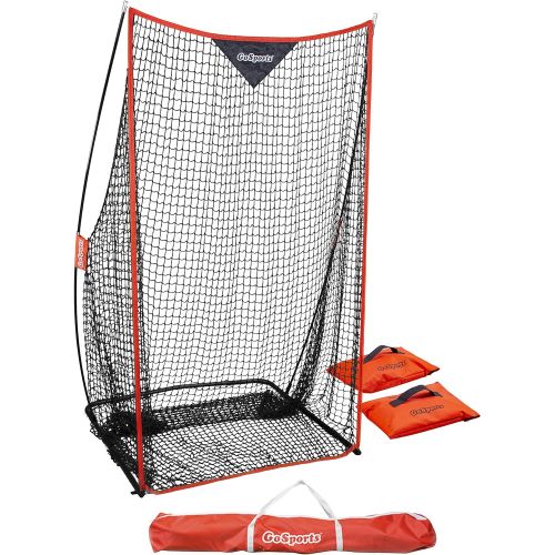  GoSports Football 7 x 4 Kicking Net - Sideline Practice for Punting or Place Kicks, Ultra-Portable Design with Weighted Sand Bags, Black