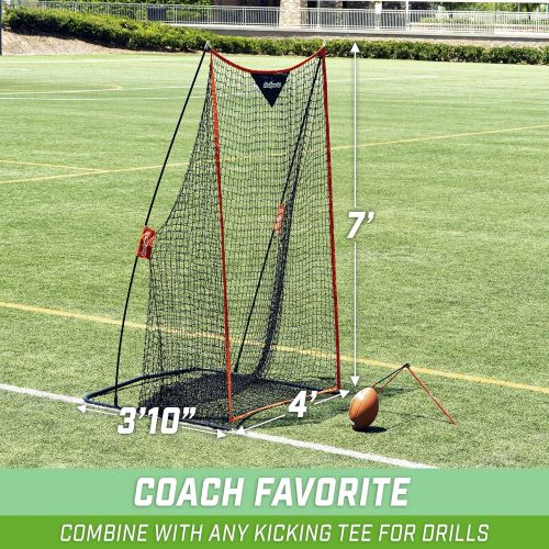  GoSports Football 7 x 4 Kicking Net - Sideline Practice for Punting or Place Kicks, Ultra-Portable Design with Weighted Sand Bags, Black