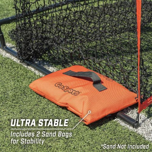  GoSports Football 7 x 4 Kicking Net - Sideline Practice for Punting or Place Kicks, Ultra-Portable Design with Weighted Sand Bags, Black