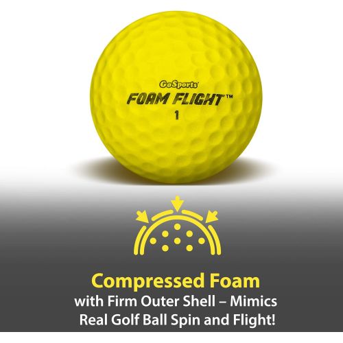  GoSports Foam Flight Practice Golf Balls - Pack of 24 Limited Flight Training Balls -Choose Between Classic White or Hi-Vis Yellow