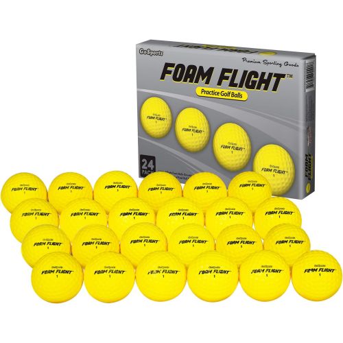  GoSports Foam Flight Practice Golf Balls - Pack of 24 Limited Flight Training Balls -Choose Between Classic White or Hi-Vis Yellow