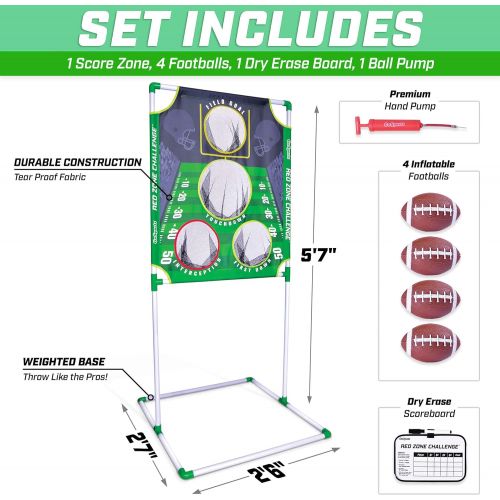  GoSports Football & Baseball Toss Games Available in Football Red Zone Challenge or Baseball Pro Pitch Challenge Choose Between Backyard Toss or Door Hang Targets