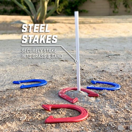  GoSports Horseshoes Regulation Game Set - Includes 4 Horseshoes, 2 Stakes and Carrying Case