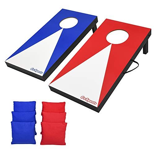  GoSports Portable Size Cornhole Game Set with 6 Bean Bags - Great for Indoor & Outdoor Play (Choose Between Classic or Wood Designs)