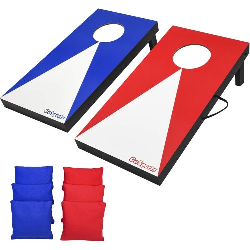  GoSports Portable Size Cornhole Game Set with 6 Bean Bags - Great for Indoor & Outdoor Play (Choose Between Classic or Wood Designs)