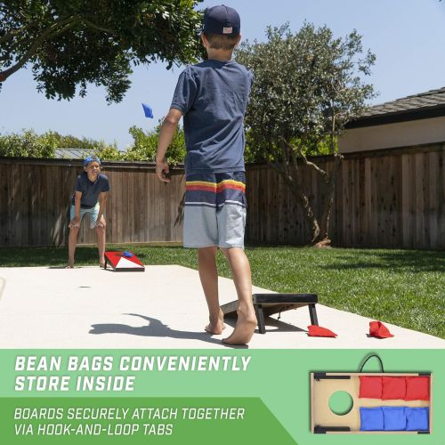  GoSports Portable Size Cornhole Game Set with 6 Bean Bags - Great for Indoor & Outdoor Play (Choose Between Classic or Wood Designs)