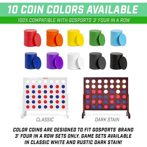  GoSports 4 Size Replacement Game Coins for Giant Four in a Row - For GoSports Game Sets Only - Set of 21 Coins - Choose Your Color