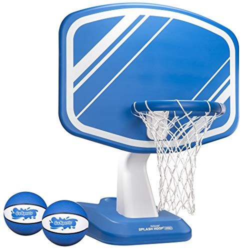  GoSports Splash Hoop PRO Swimming Pool Basketball Game, Includes Poolside Water Basketball Hoop, 2 Balls and Pump