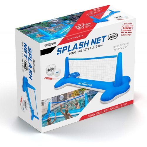  GoSports Splash Net Air, Inflatable Pool Volleyball Game ? Includes Floating Net, Water Volleyballs and Ball Pump