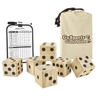 GoSports Giant Wooden Playing Dice Set with Bonus Rollzee and Farkle Scoreboard - Includes 6 Dice, Dry-Erase Scoreboard and Canvas Carrying Bag (Choose 2.5inch Dice or 3.5inch Dice
