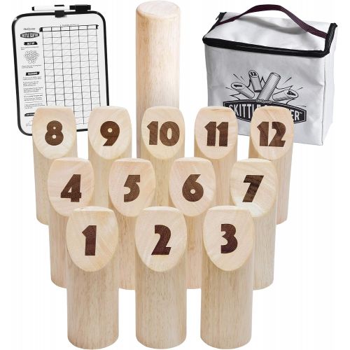  GoSports Skittle Scatter Numbered Block Toss Game with Scoreboard and Tote Bag - Fun Outdoor Game for All Ages