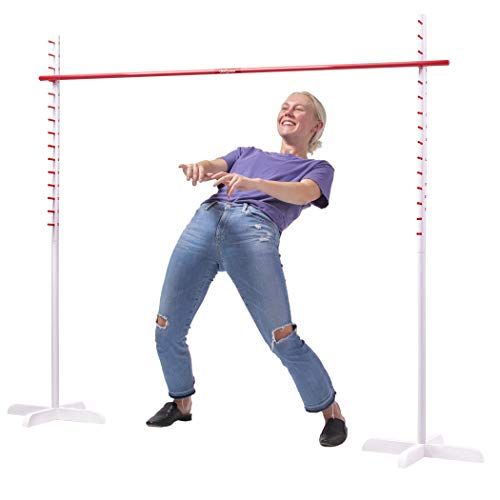  GoSports Get Low Limbo Premium Wooden Limbo Game, Sets up in Seconds - Fun for Kids & Adults, White, Red