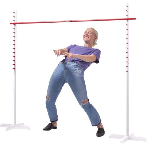  GoSports Get Low Limbo Premium Wooden Limbo Game, Sets up in Seconds - Fun for Kids & Adults, White, Red