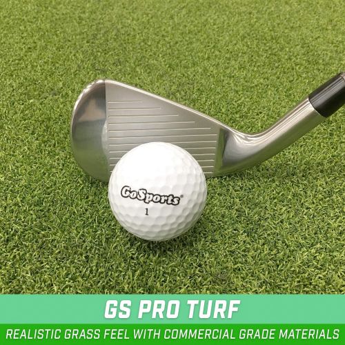  GoSports Golf Hitting Mat - 2x1 Artificial Turf Mat for Indoor/Outdoor Practice - Includes 3 Rubber Tees, Green