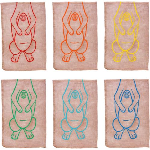  GoSports Roo Racers Sack Race Game 6 Pack - XL Size Burlap Potato Sack Races for Kids & Adults, Multi-Color