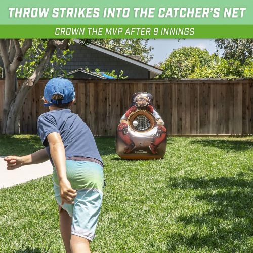  GoSports Inflataman Baseball Toss Challenge - Inflatable Catcher Strike Zone Pitching Game, Black