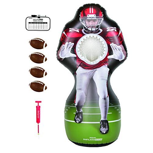  GoSports Inflataman Football Challenge - Inflatable Receiver Touchdown Toss Game, Red